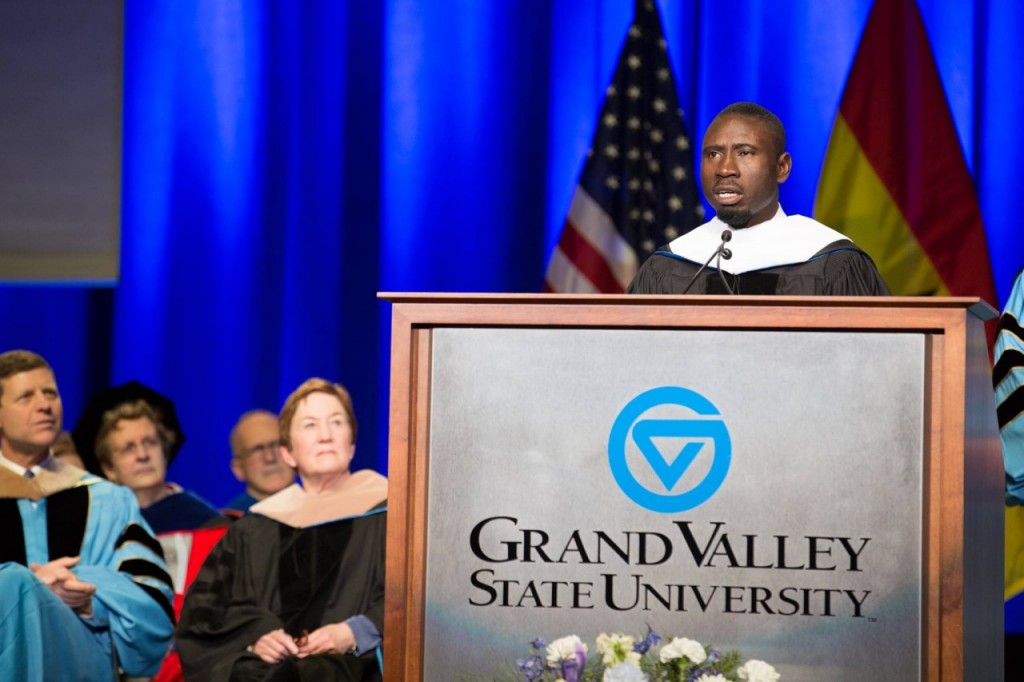 Receiving an Honorary Degree by Grand Valley State University